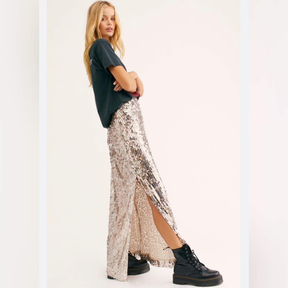 Free People Blu Moon sequin maxi skirt